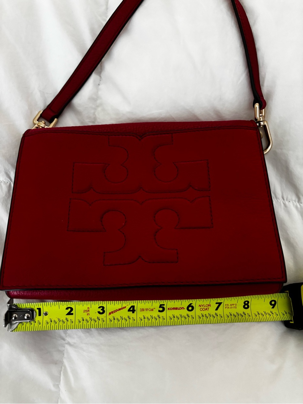 Tory Burch Red Leather Logo Crossbody with Gold-Tone Hardware - Picture 12 of 12